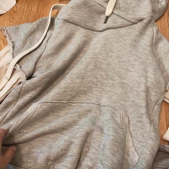 NSF /  Kip Grey & Cream terry Layered Sweatshirt Pullover Hoodie sweater small S - Picture 4 of 6